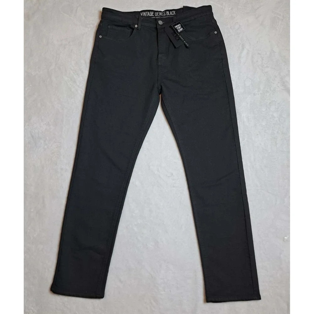 VGB Vintage Genes Black Men's Stretch Gray Jeans Size 34X30 New